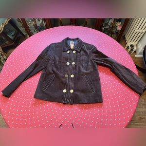Tory Burch Audrey Chocolate Brown Real Suede Jacket size 10 (fits an 8)